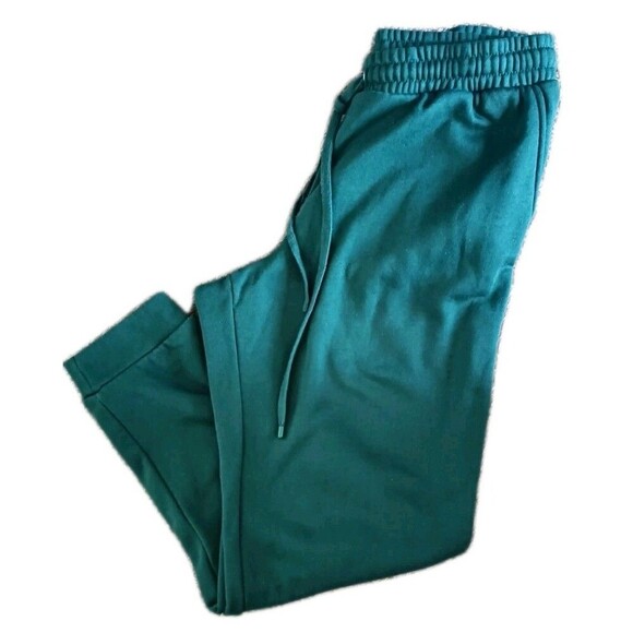 Rae Dunn Ankle Jogger Sweatpants Size XL Green Fleece Lined Drawstring Pockets - Picture 5 of 6